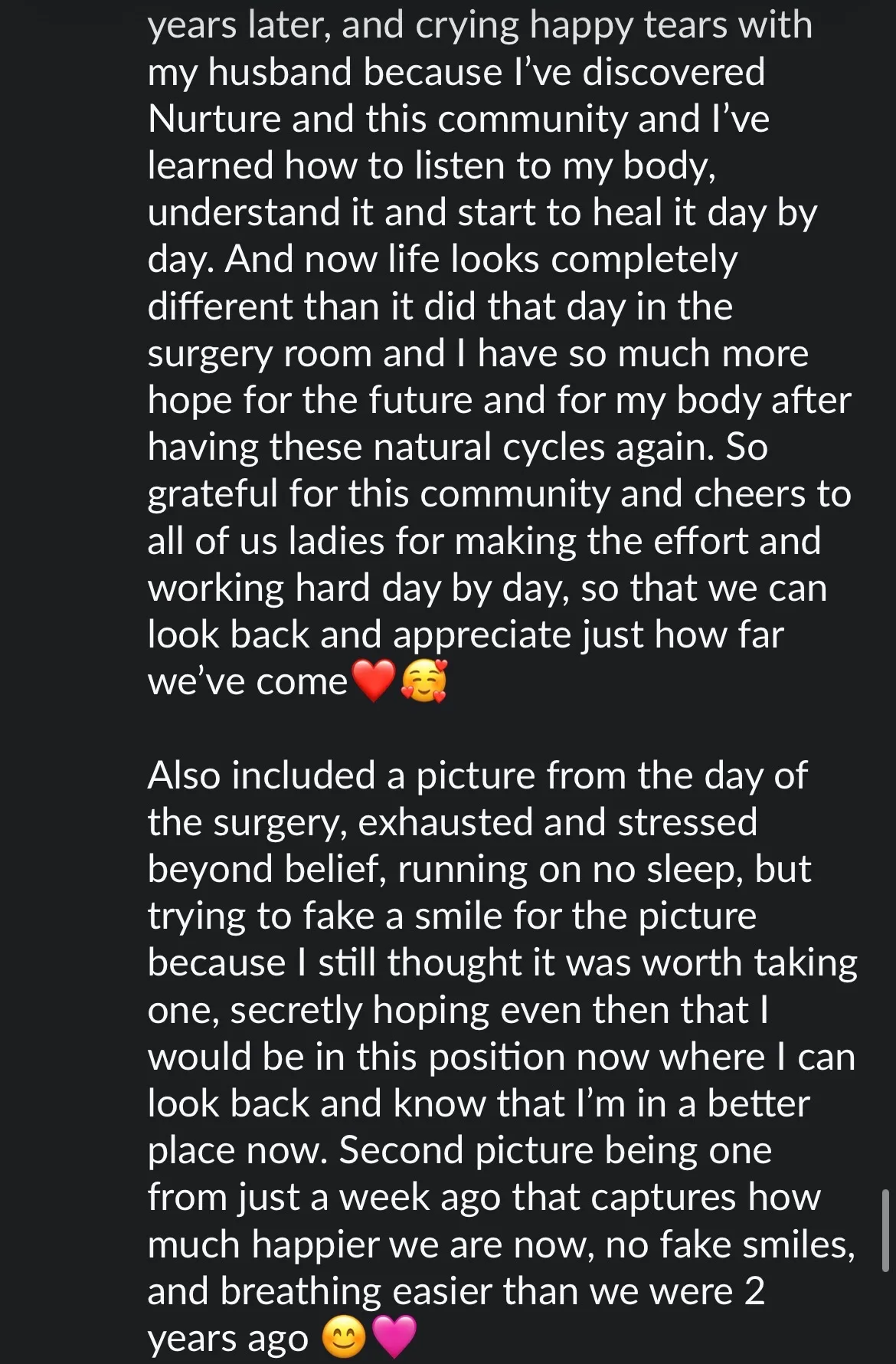 Client win shared in the Nurture community